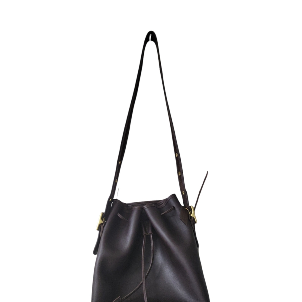 Vintage coach lulu legacy brown drawstring bucket satchel bag